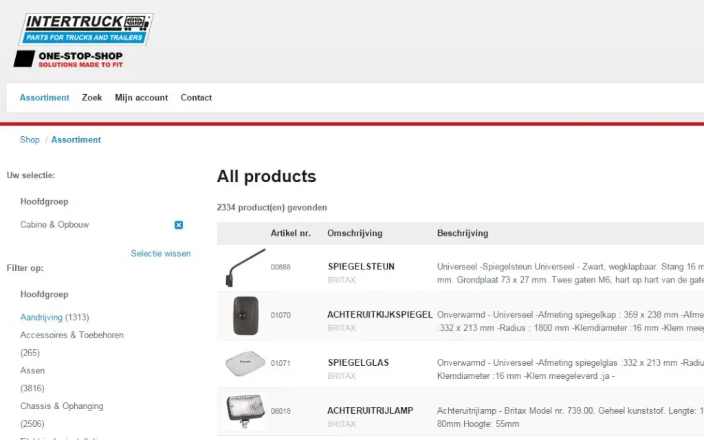 Intertruck webshop 2015