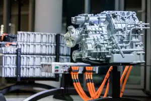 Een Scania Hybride motor die mogelijk het eerste common engine platform binnen de groep wordt. 